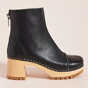 Swedish Hasbeen Stitchy Ankle Boots Black Women 6.5 - 7